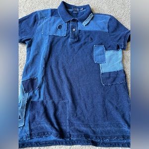 Blue Jean patch Ralph Lauren Polo shirt with cute details.